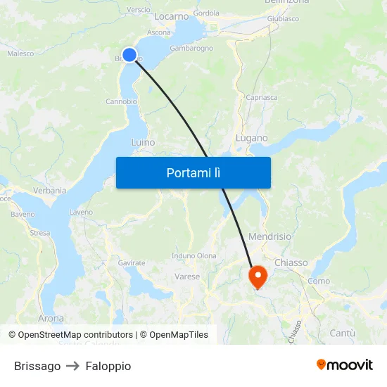 Brissago to Faloppio map