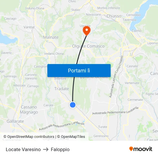 Locate Varesino to Faloppio map