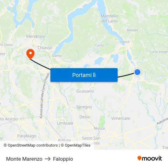 Monte Marenzo to Faloppio map