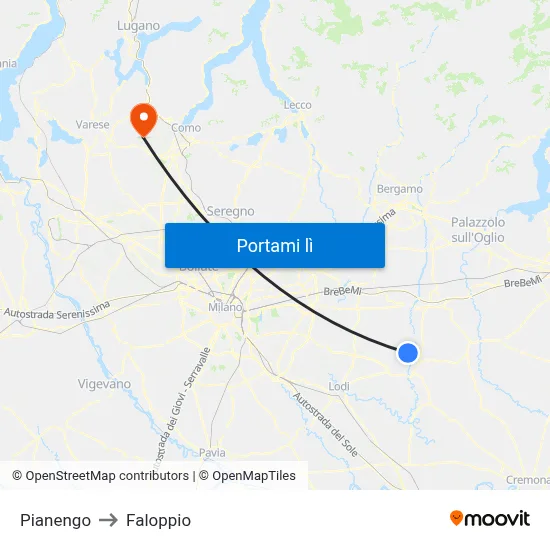 Pianengo to Faloppio map