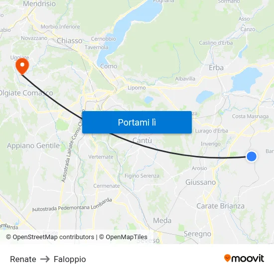 Renate to Faloppio map