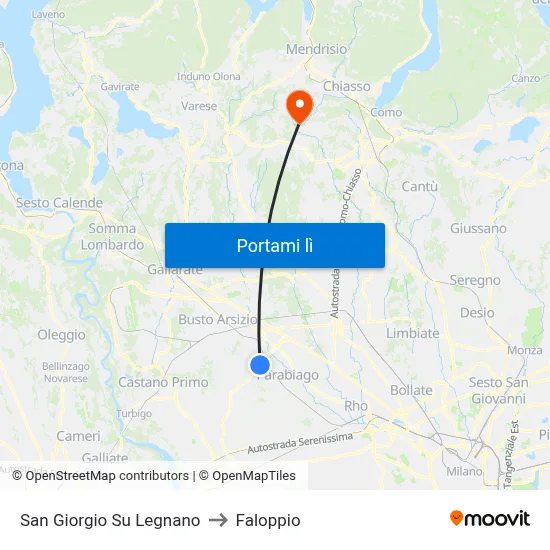San Giorgio Su Legnano to Faloppio map