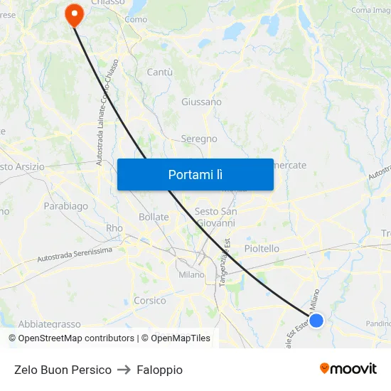 Zelo Buon Persico to Faloppio map