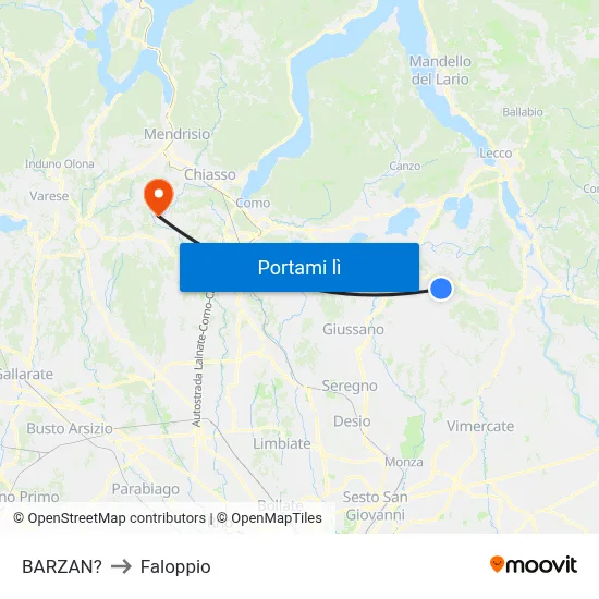 BARZAN? to Faloppio map