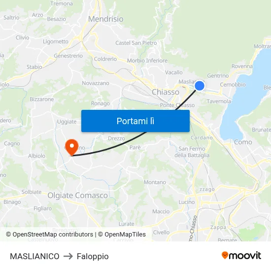 MASLIANICO to Faloppio map