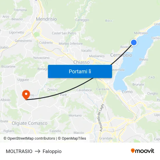 MOLTRASIO to Faloppio map