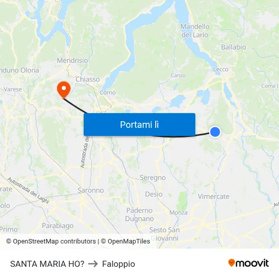 SANTA MARIA HO? to Faloppio map