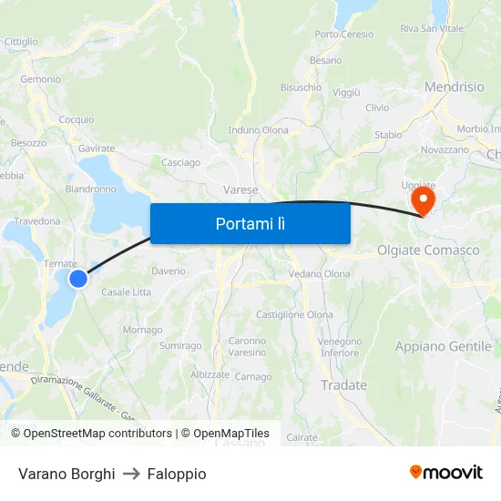 Varano Borghi to Faloppio map
