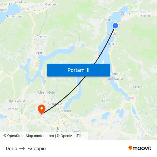 Dorio to Faloppio map