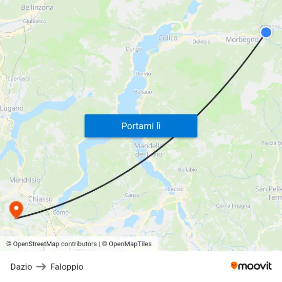 Dazio to Faloppio map