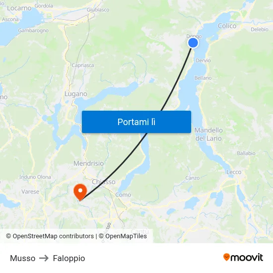 Musso to Faloppio map