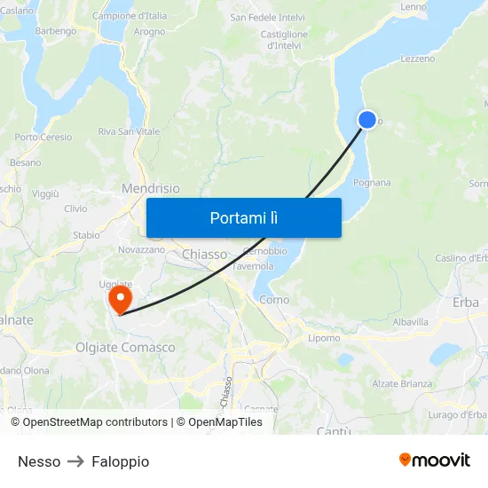 Nesso to Faloppio map
