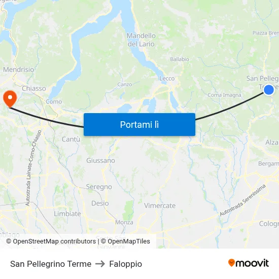 San Pellegrino Terme to Faloppio map