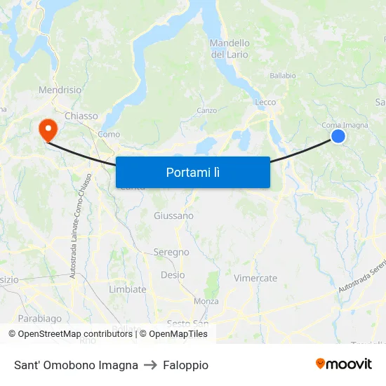 Sant' Omobono Imagna to Faloppio map