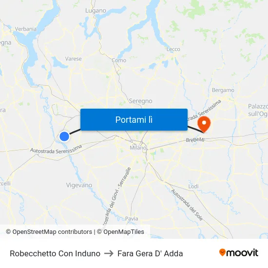 Robecchetto Con Induno to Fara Gera D' Adda map