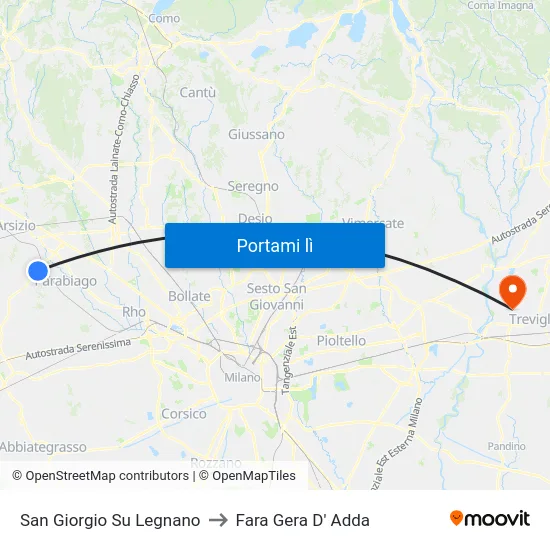 San Giorgio Su Legnano to Fara Gera D' Adda map