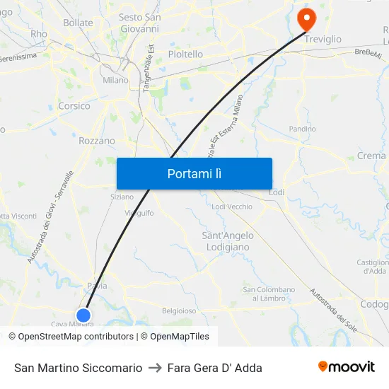 San Martino Siccomario to Fara Gera D' Adda map