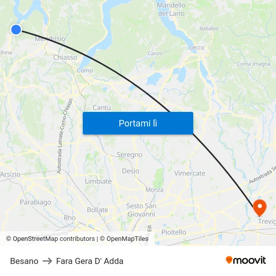 Besano to Fara Gera D' Adda map