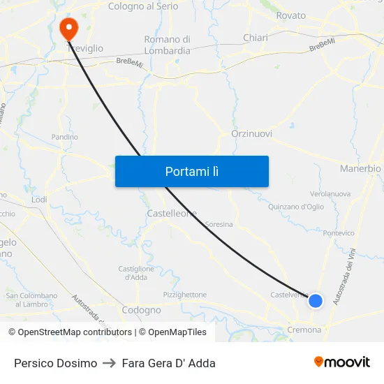 Persico Dosimo to Fara Gera D' Adda map