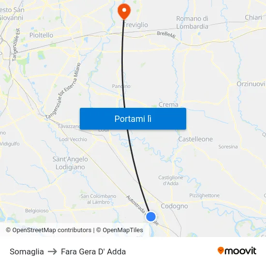 Somaglia to Fara Gera D' Adda map
