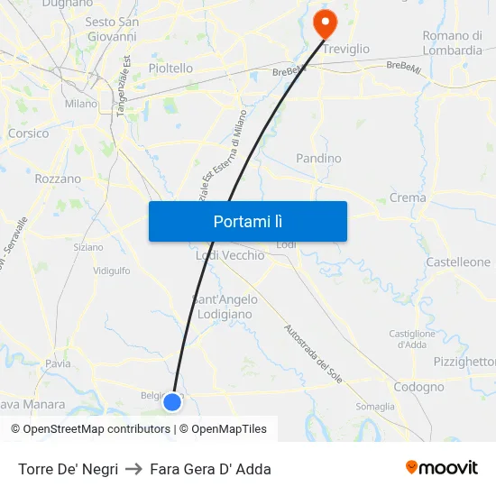 Torre De' Negri to Fara Gera D' Adda map