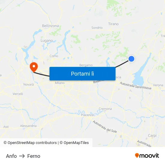 Anfo to Ferno map