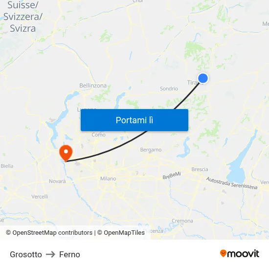 Grosotto to Ferno map