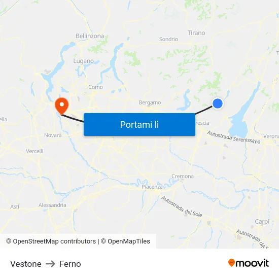 Vestone to Ferno map