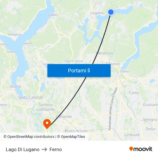 Lago Di Lugano to Ferno map
