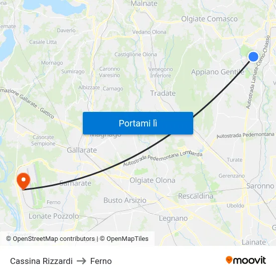 Cassina Rizzardi to Ferno map