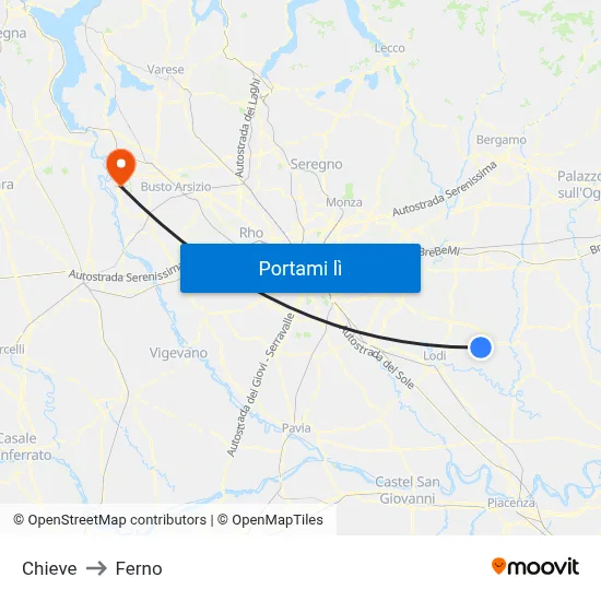 Chieve to Ferno map