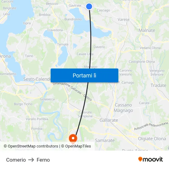 Comerio to Ferno map