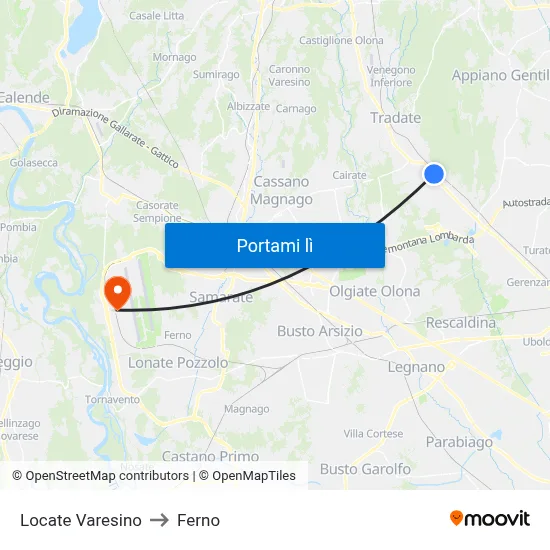 Locate Varesino to Ferno map