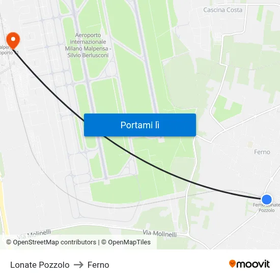 Lonate Pozzolo to Ferno map