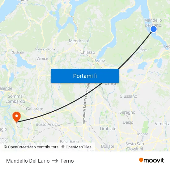 Mandello Del Lario to Ferno map