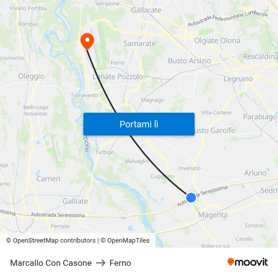 Marcallo Con Casone to Ferno map