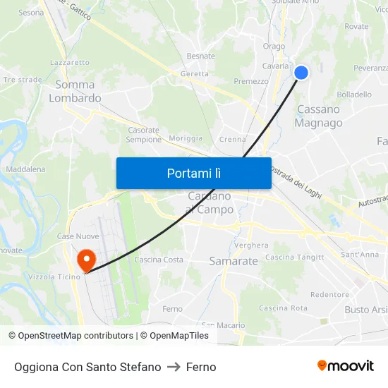 Oggiona Con Santo Stefano to Ferno map