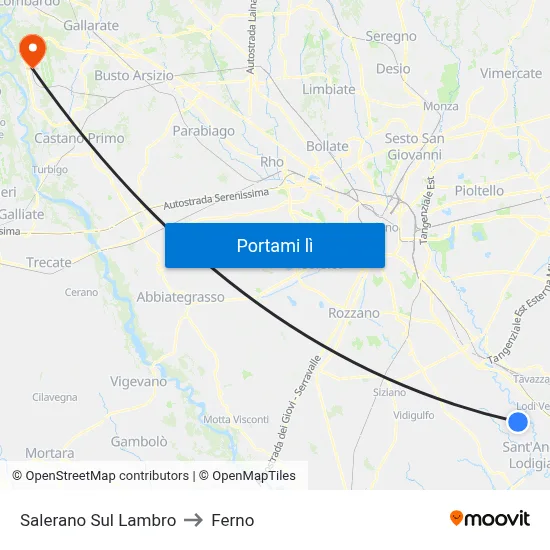 Salerano Sul Lambro to Ferno map