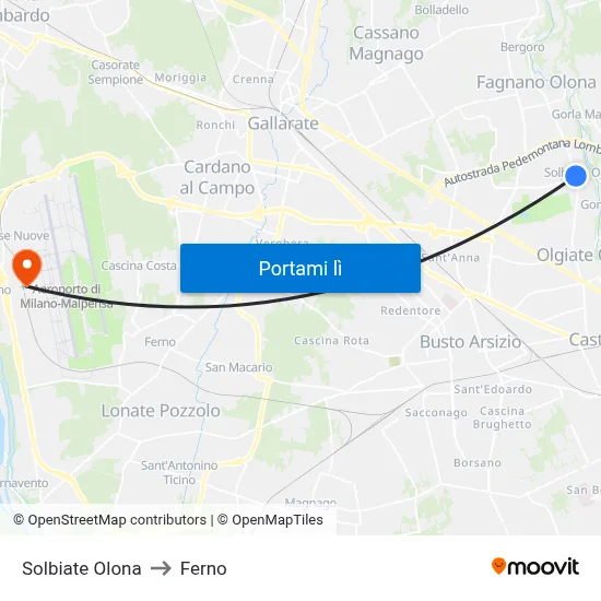 Solbiate Olona to Ferno map