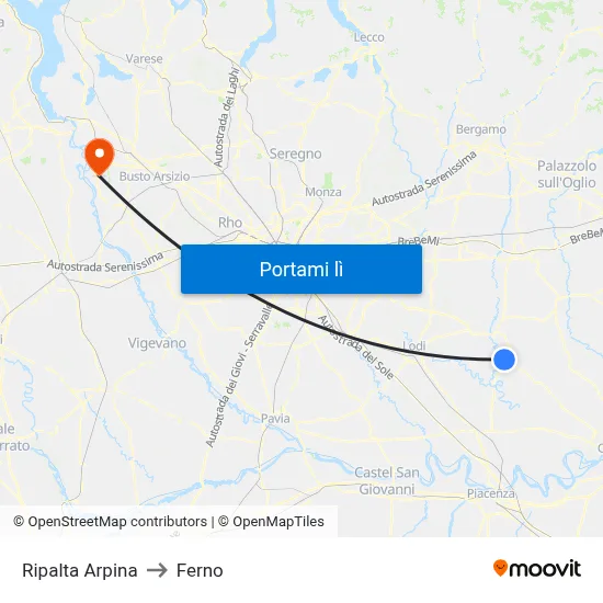Ripalta Arpina to Ferno map
