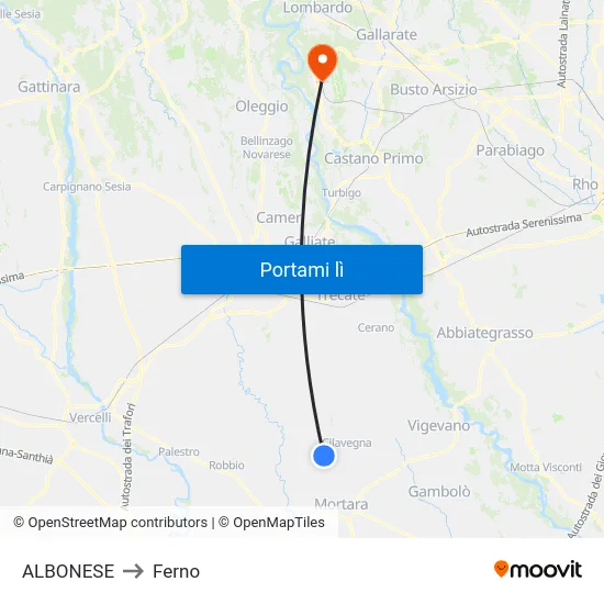 ALBONESE to Ferno map