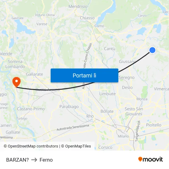 BARZAN? to Ferno map