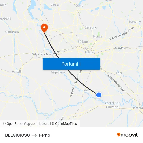 BELGIOIOSO to Ferno map
