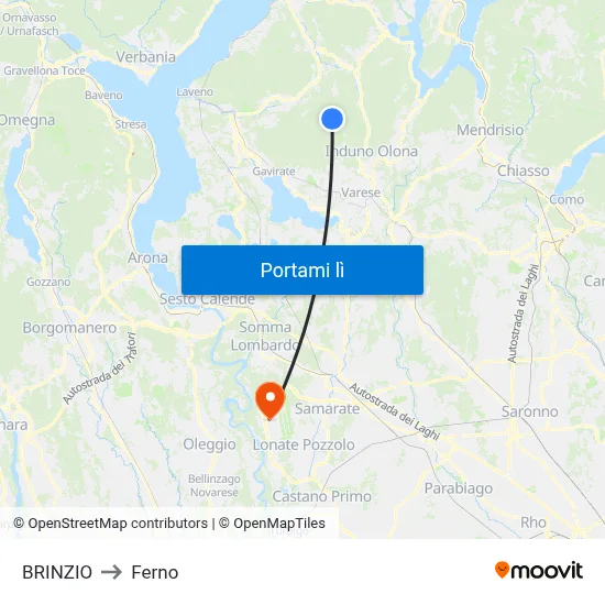 BRINZIO to Ferno map