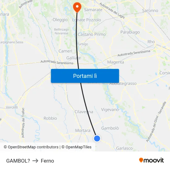 GAMBOL? to Ferno map