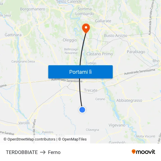 TERDOBBIATE to Ferno map