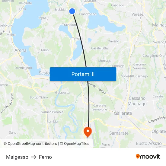 Malgesso to Ferno map