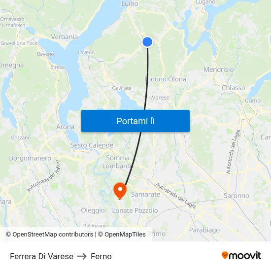 Ferrera Di Varese to Ferno map