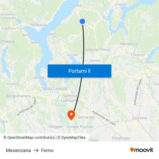 Mesenzana to Ferno map