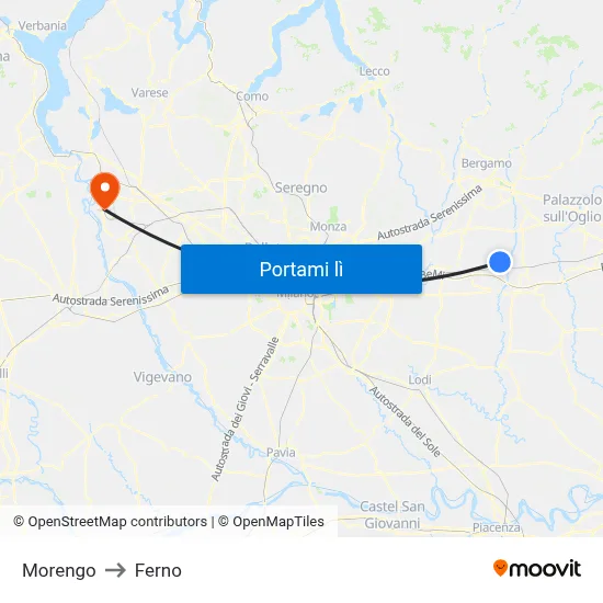 Morengo to Ferno map
